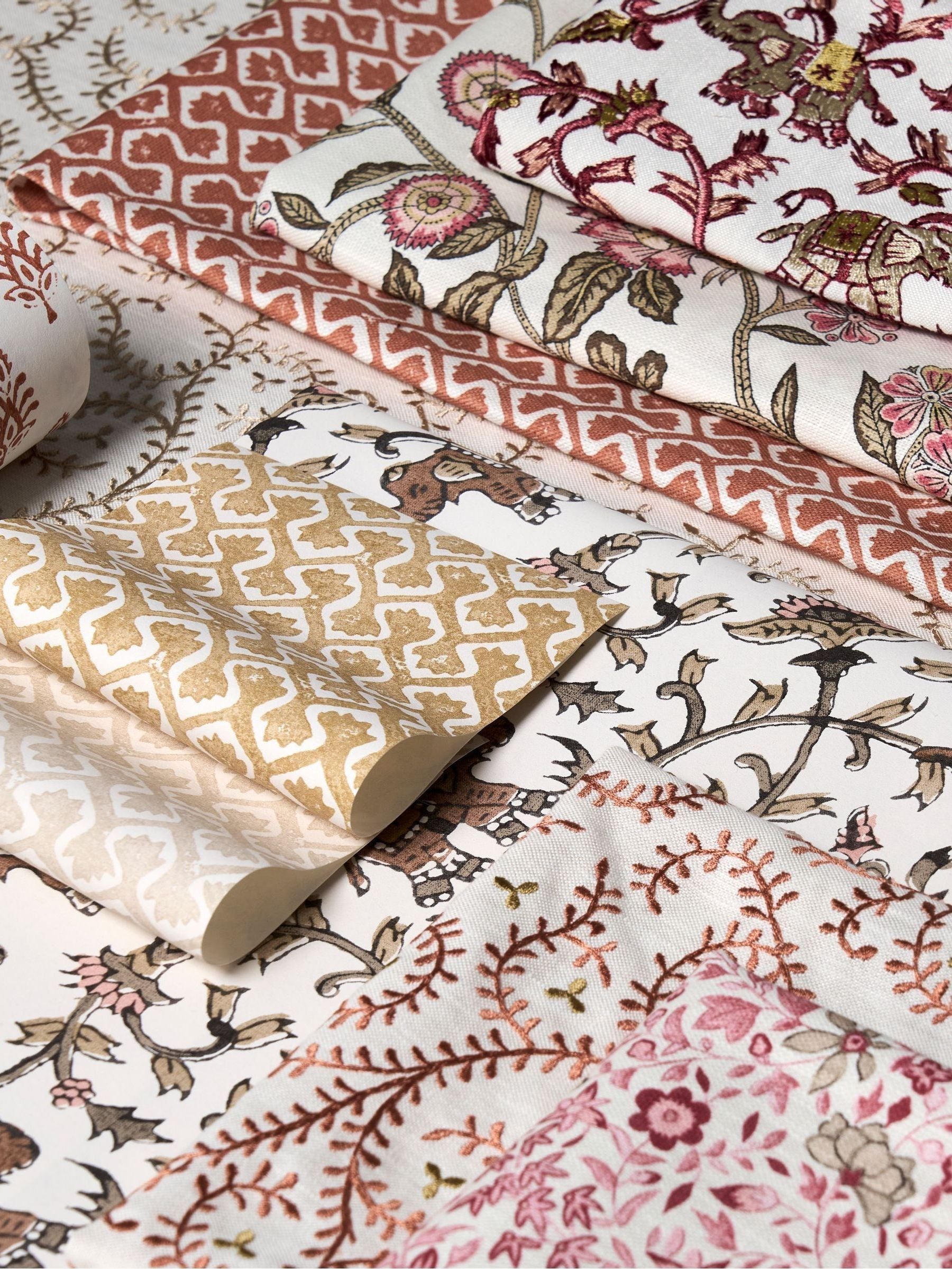 Clarke and Clarke Antique Kalpa Indira wallpaper 10M, imported from the UK