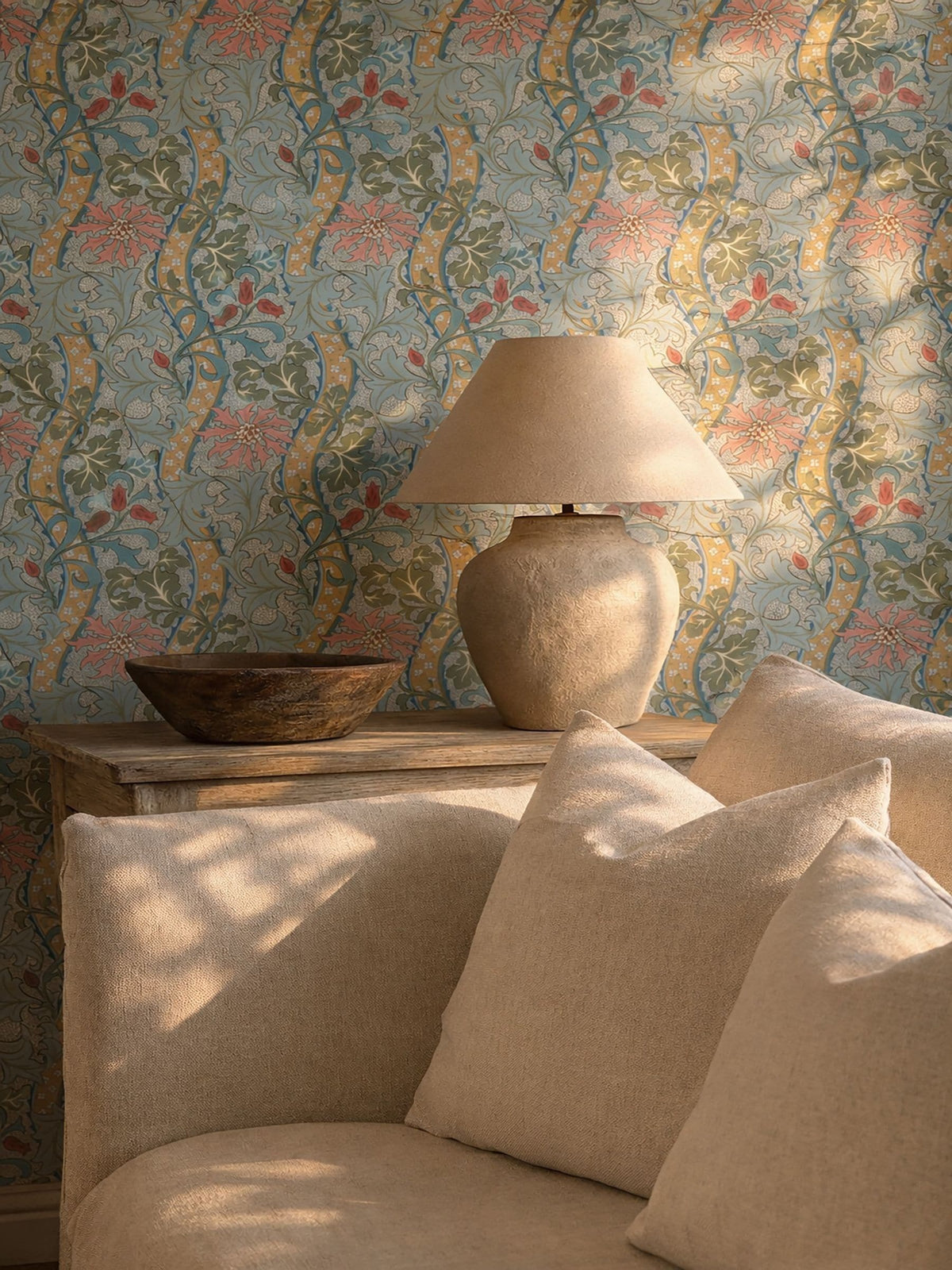 Morris & Co MadderForest Cornflower Unfinished Works Wallpaper