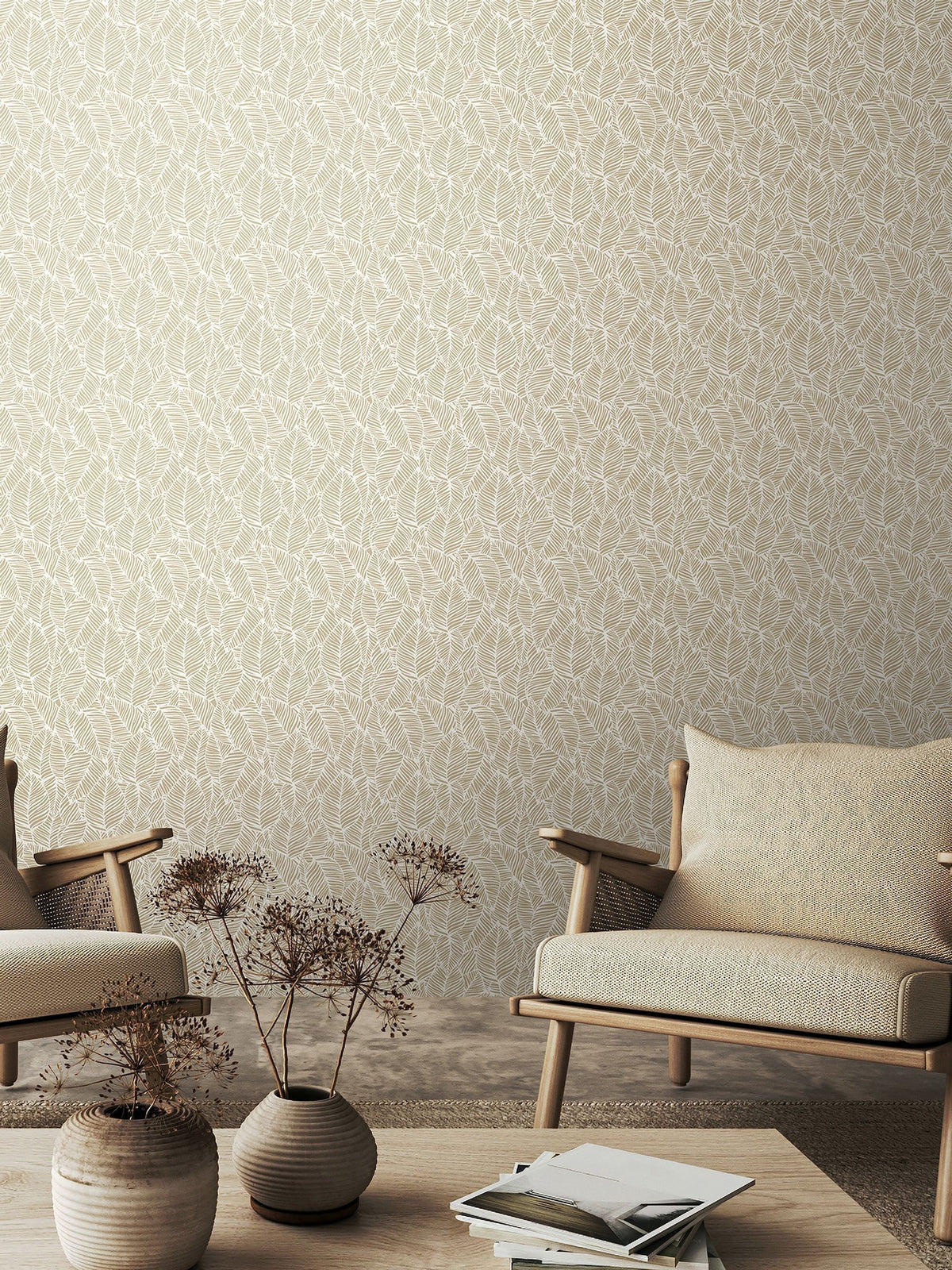 Hoopla Walls Linen Zebra Leaf wallpaper 10M, imported from the UK