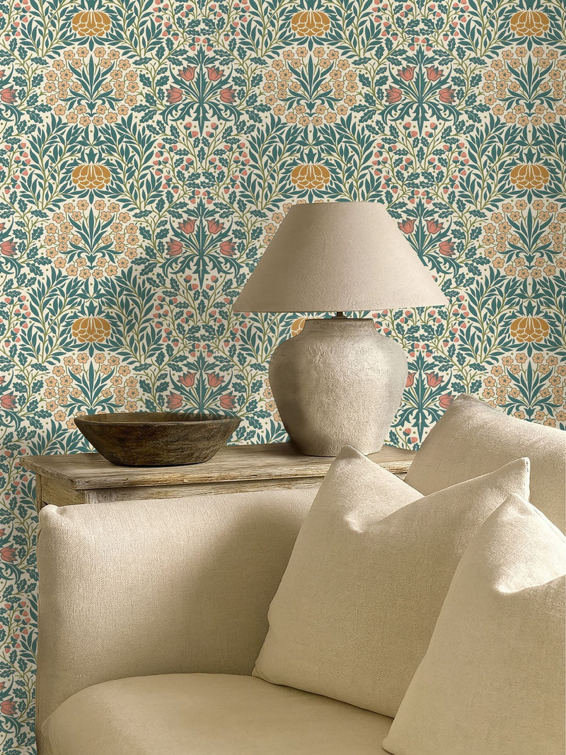 Morris & Co SageForest Daisy & Oak Unfinished Works Wallpaper (10M)