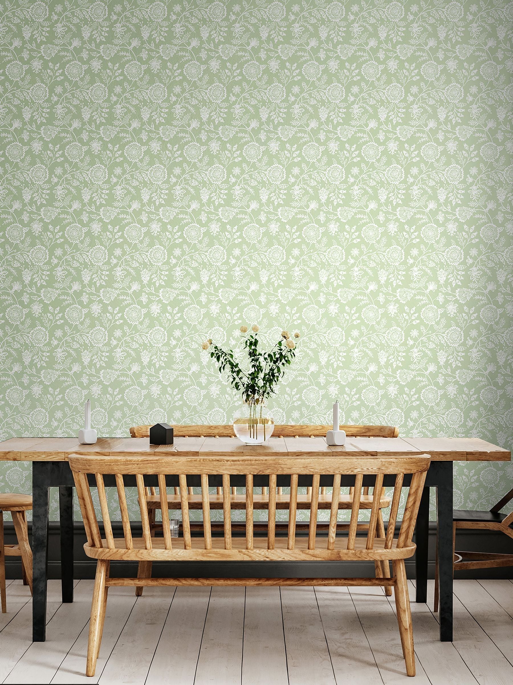 Hoopla Walls Pear Evelyn Trail Bone 10M Wallpaper