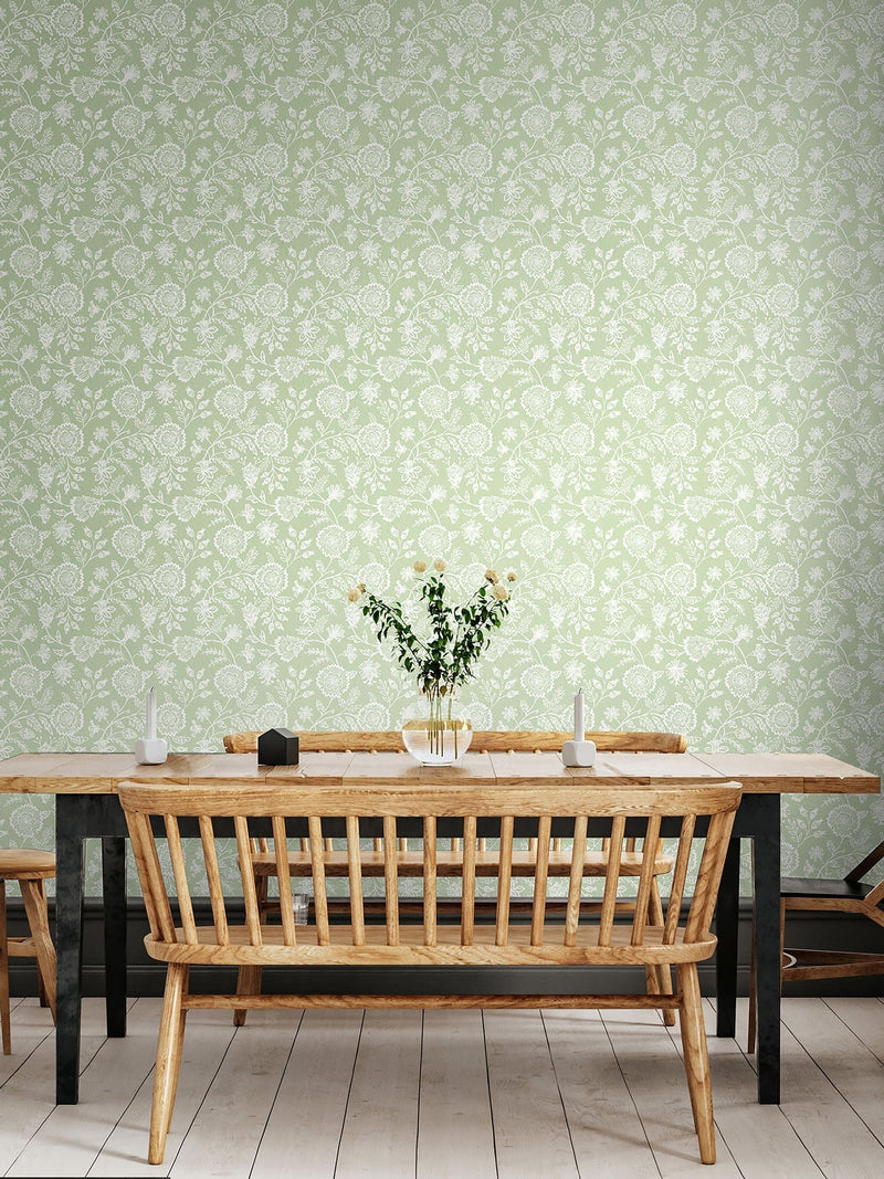 Hoopla Walls Pear Evelyn Trail Bone 10M Wallpaper