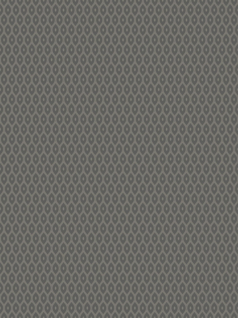 Hoopla Walls Charcoal Tiny Ogee wallpaper 10M - British product