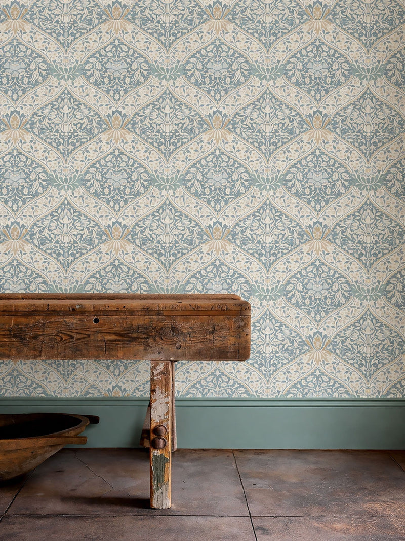 Morris & Co SlateMadder Norbury Unfinished Works Wallpaper 10M
