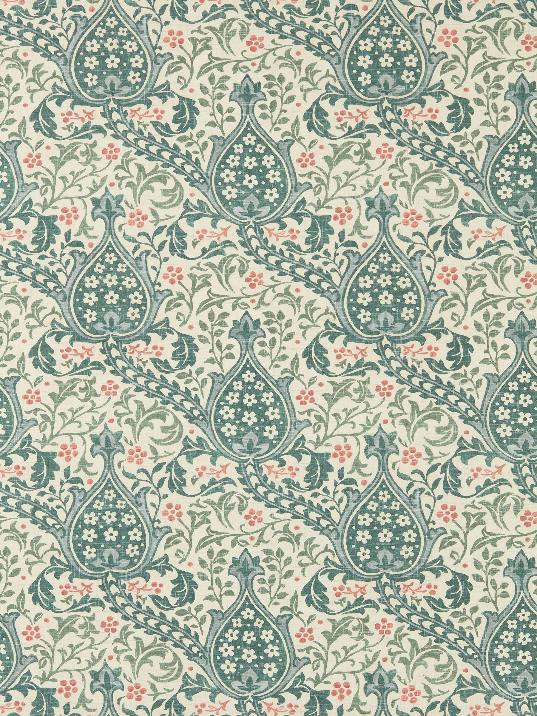 Morris & Co Teal Persian Tulip wallpaper 10M, imported from the UK