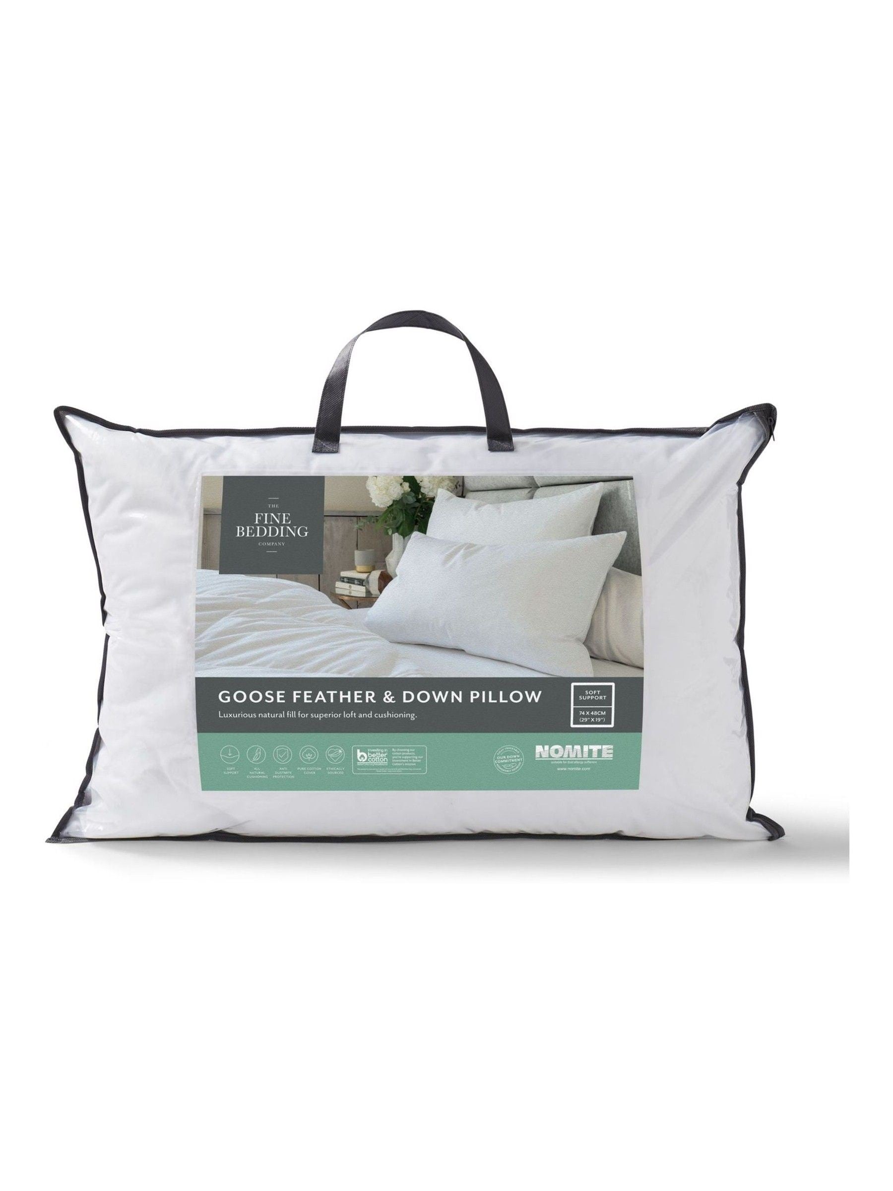 FBC goose feather and down cotton pillow, imported from the UK