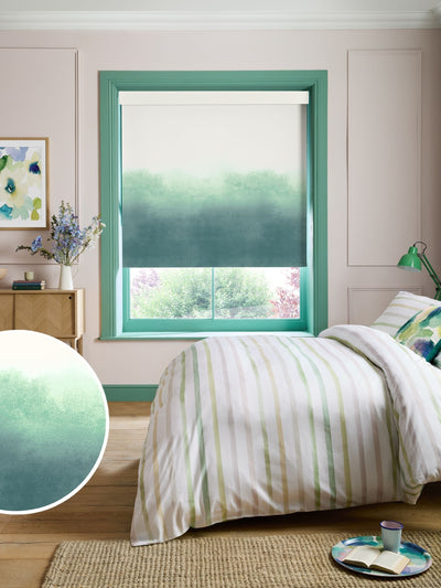 Next Bluebellgray Teal Ombre Made to Measure Roller Blind- Buy online at McGrocer