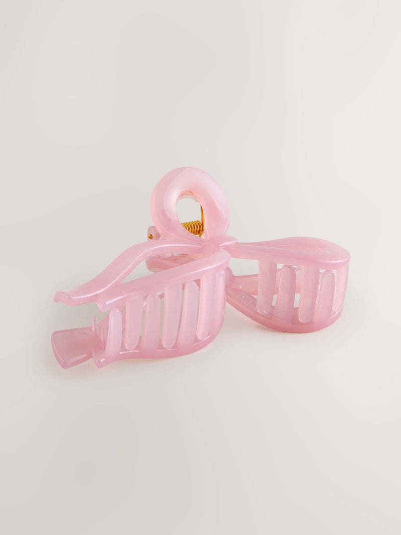 Pink resin bow claw clip (British brand)
