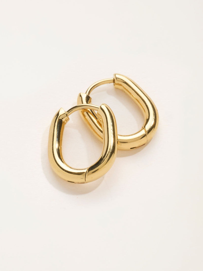 FatFace gold tone waterproof oval hoop earrings 1.5cm - British product