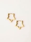 FatFace gold tone waterproof star hoops 2cm, UK version