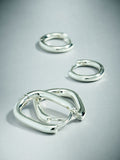 Silver plated huggie hoop earrings 2 pack, imported from the UK