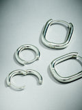 Silver plated huggie hoop earrings 2 pack, imported from the UK