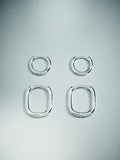 Silver plated huggie hoop earrings 2 pack, imported from the UK