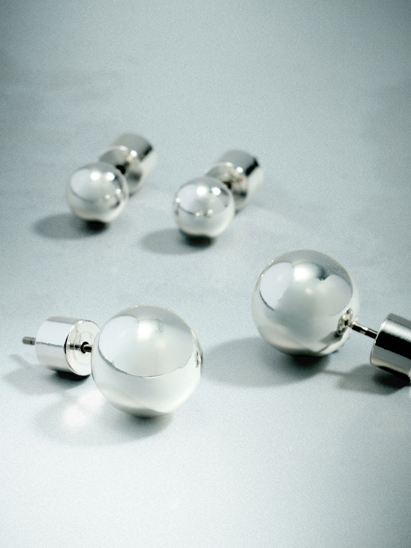 Sterling silver plated ball studs 2 pack, imported from the UK