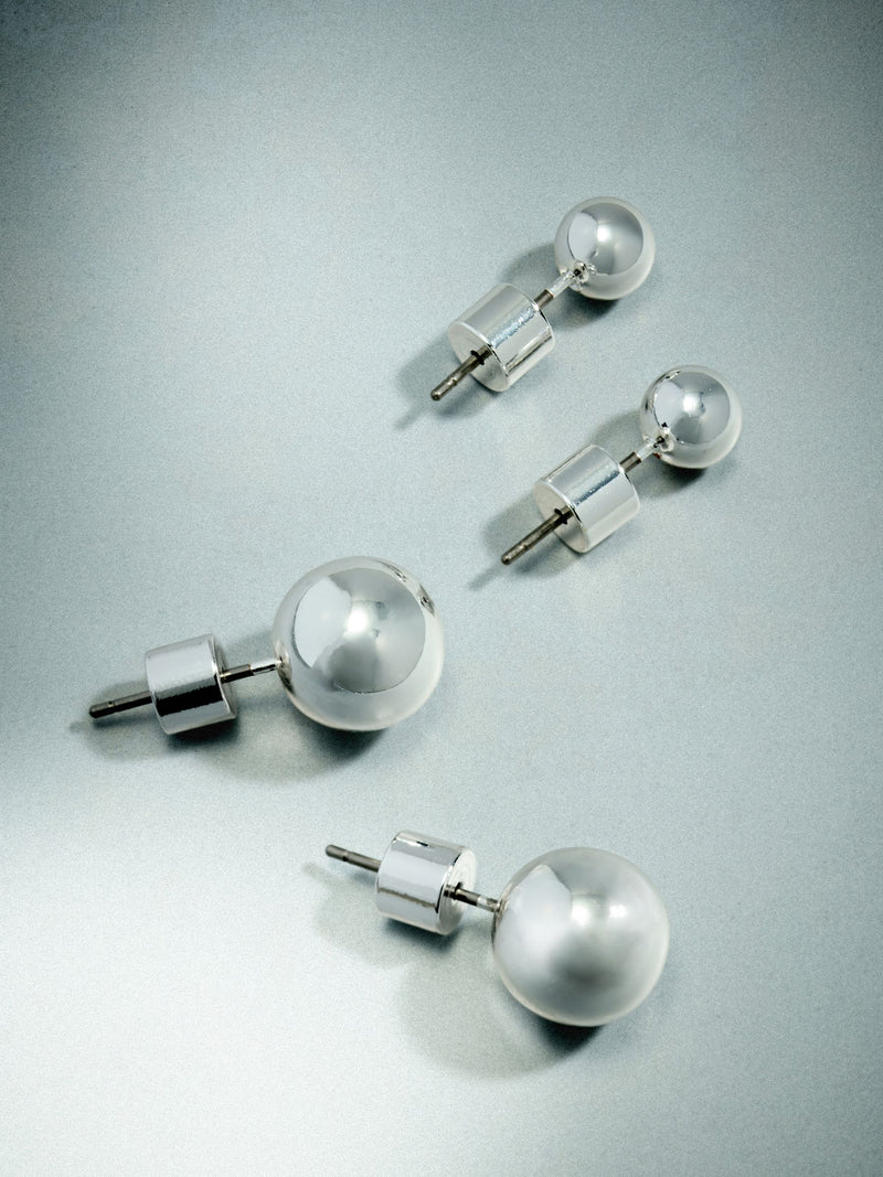 Sterling silver plated ball studs 2 pack, imported from the UK