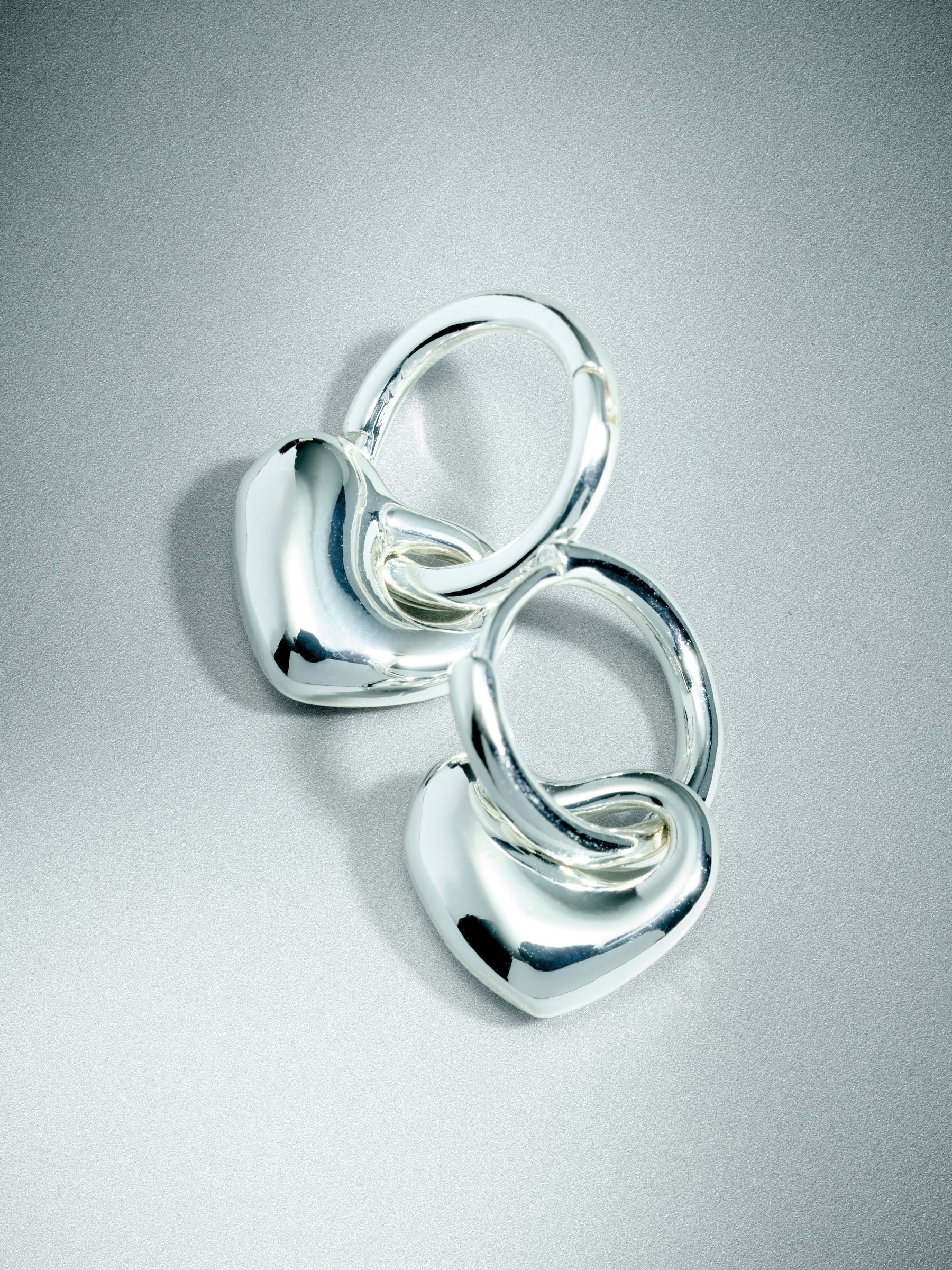 Sterling silver plated heart huggie hoop earrings - British product