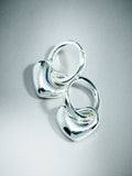 Sterling silver plated heart huggie hoop earrings - British product
