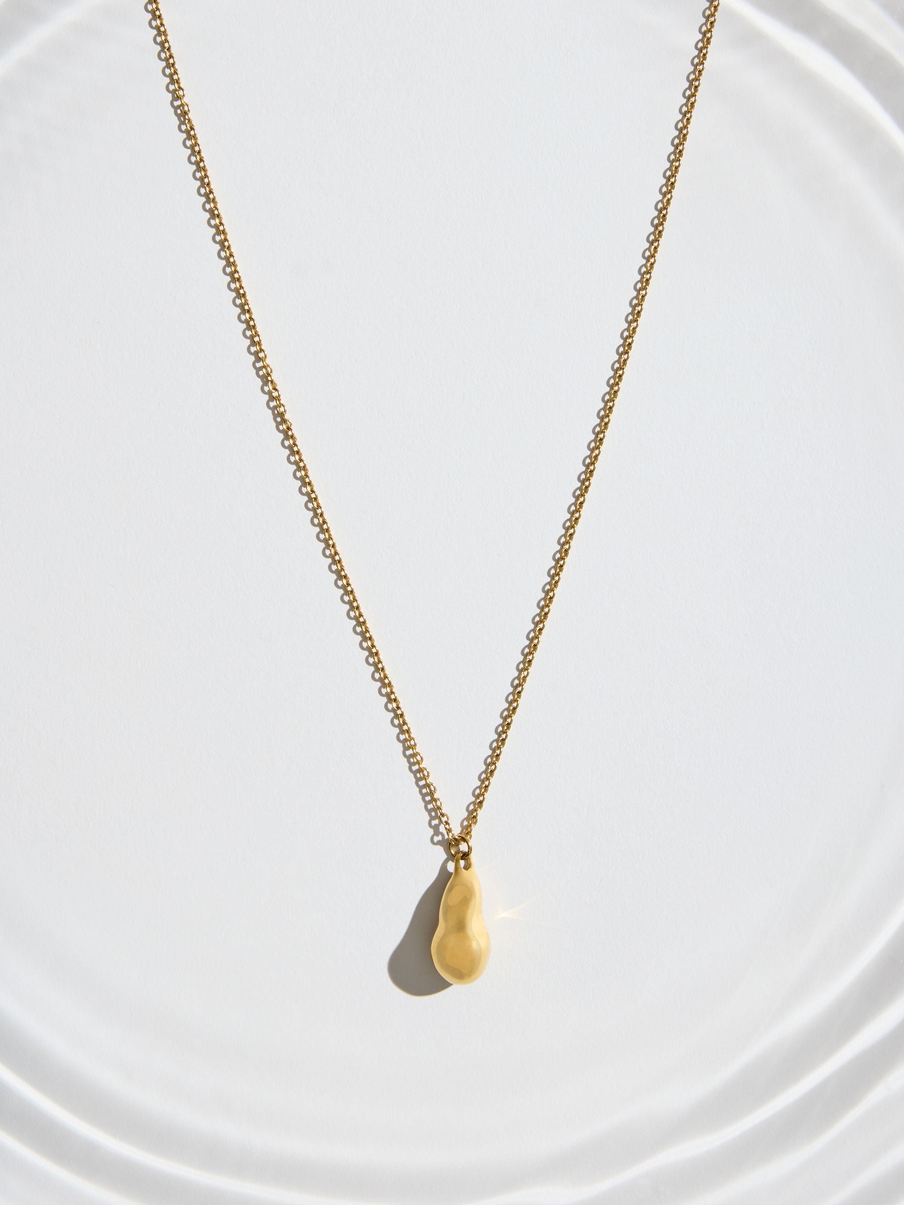 Gold tone stainless steel long pendant necklace (British brand)