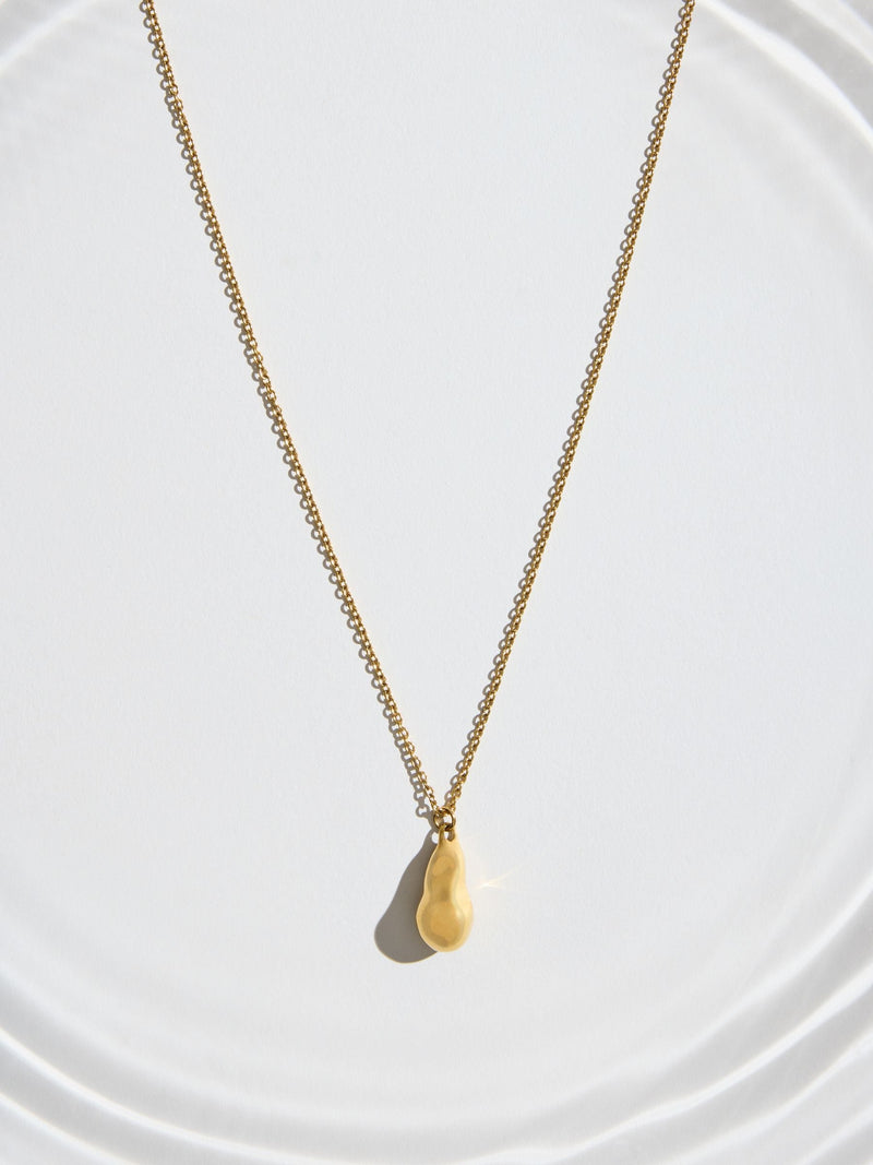 Gold tone stainless steel long pendant necklace (British brand)