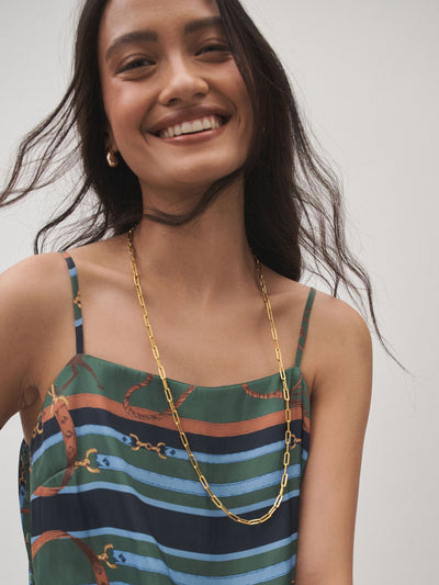 Next Gold Tone Waterproof Stainless Steel Long Paperclip Necklace 81cm- Buy online at McGrocer