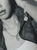 Heart T-Bar Chain Necklace Sterling Silver Plated, UK version