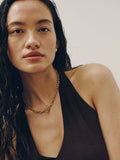 gold tone T-bar necklace waterproof stainless steel, UK version