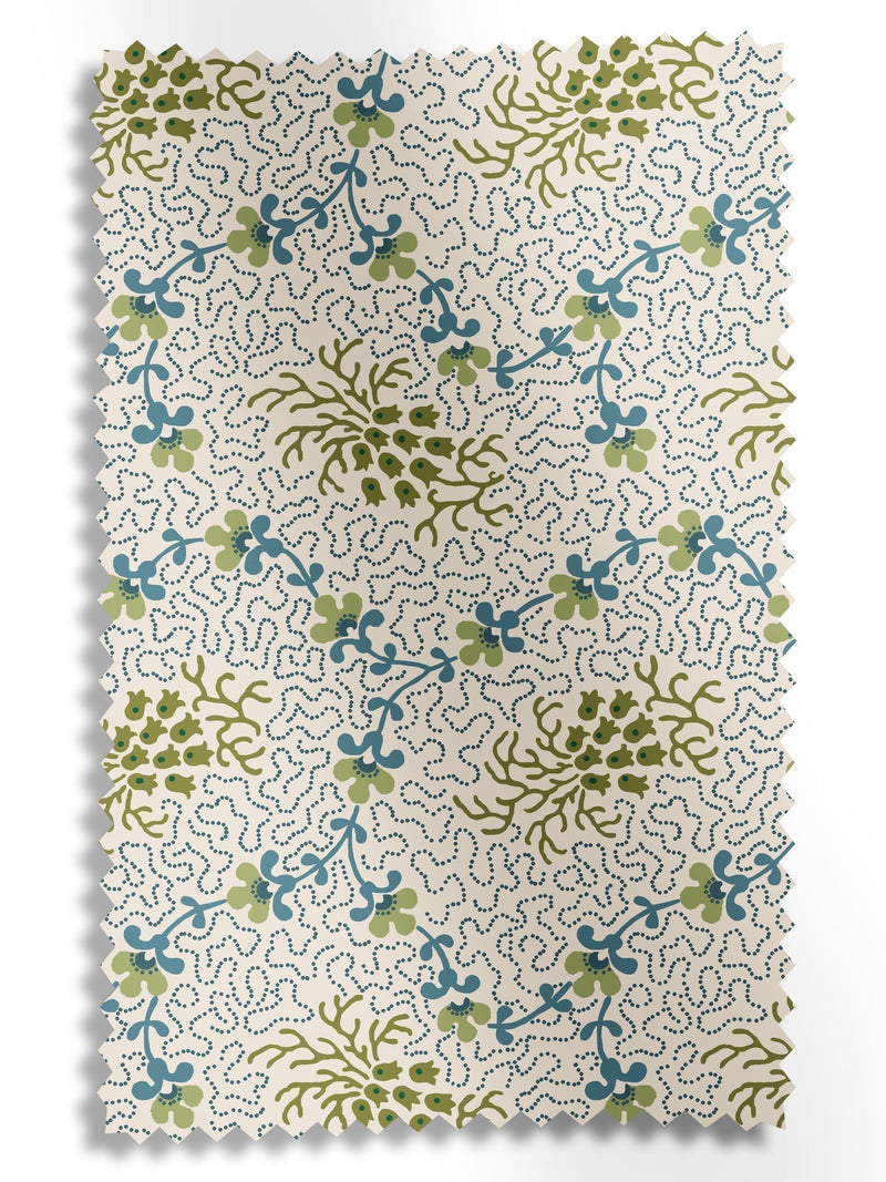 Land & Shore Green Lorie made to measure curtain (British brand)