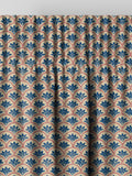 Land & Shore blue red block print curtain - British product