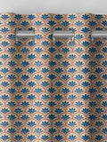 Land & Shore blue red block print curtain - British product