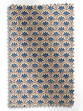 Land & Shore blue red block print curtain - British product