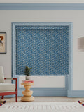 Land & Shore blue oak leaf roman blind, imported from the UK