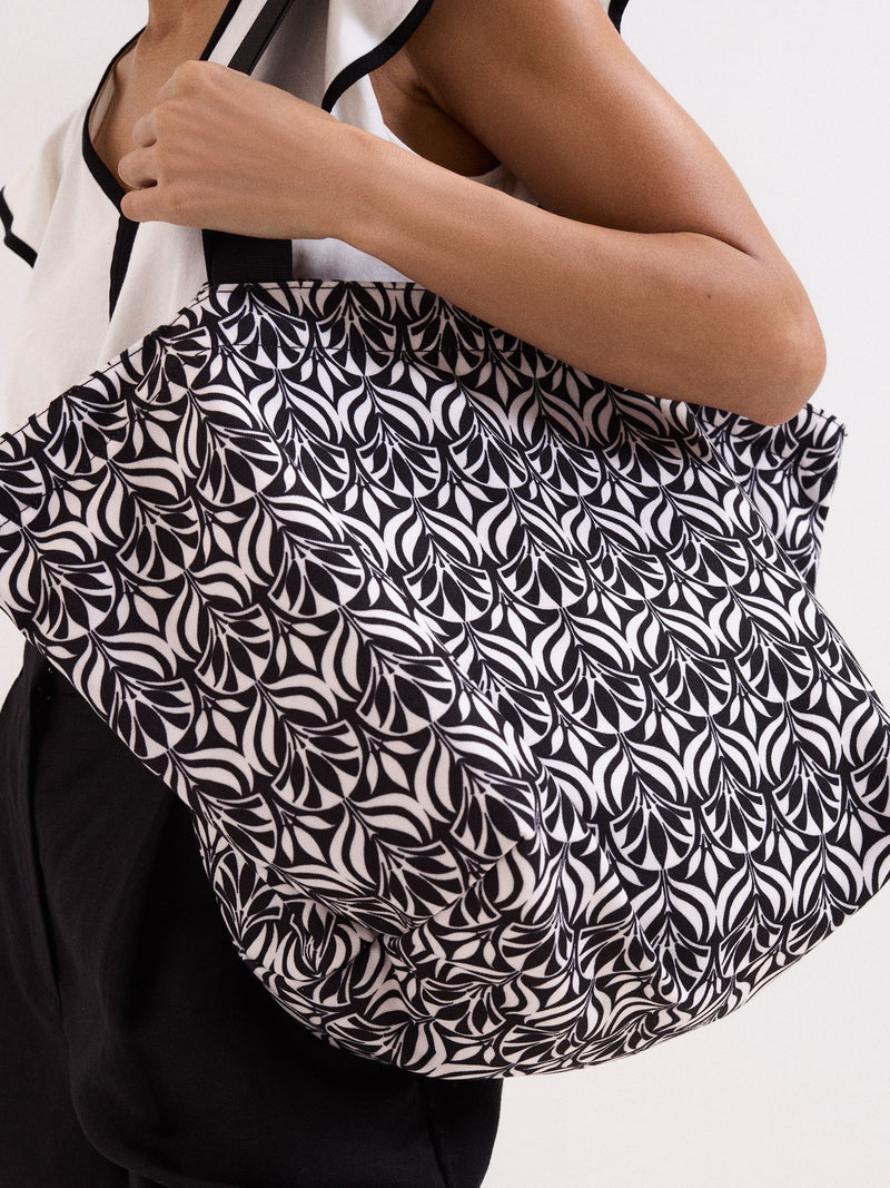 Phase Eight black printed large beach bag, imported from the UK