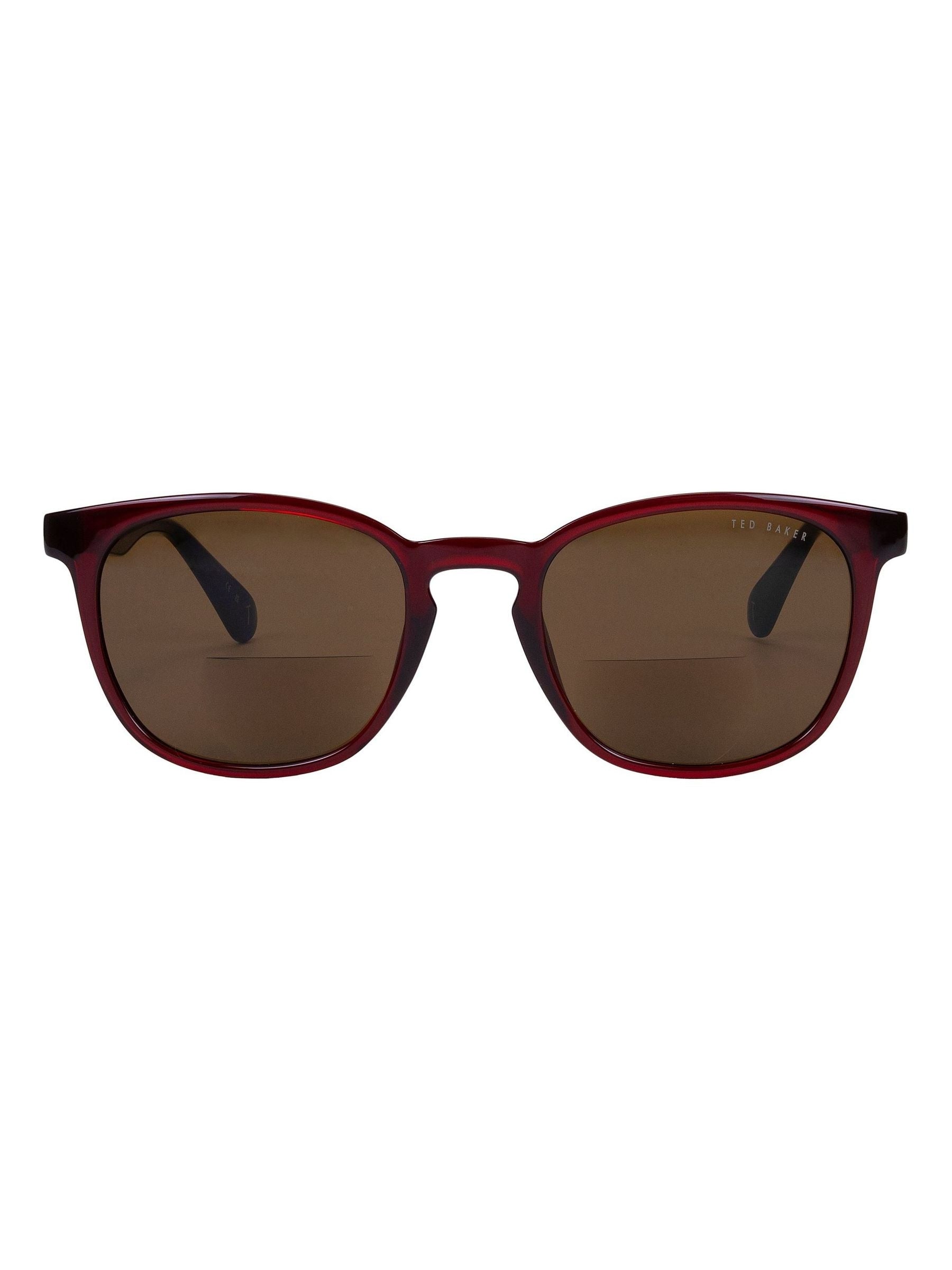 Ted Baker reader sunglasses deep burgundy blue temples acetate - British product