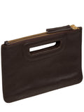 Pure Luxuries London brown leather Guinevere clutch bag (British brand)