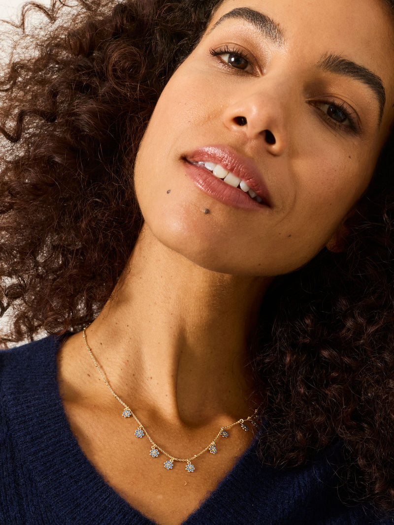 FatFace gold tone daisy chain necklace (British brand)