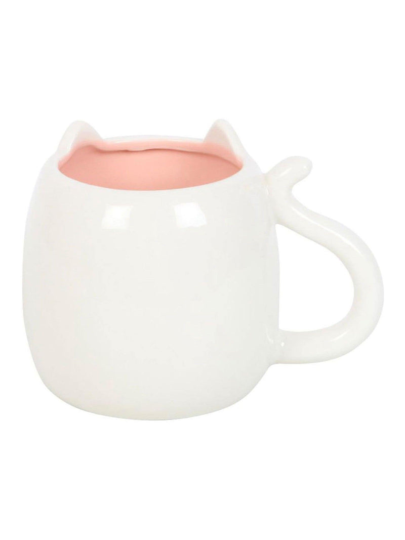 Something Different white cat-shaped mug 500ml - British product