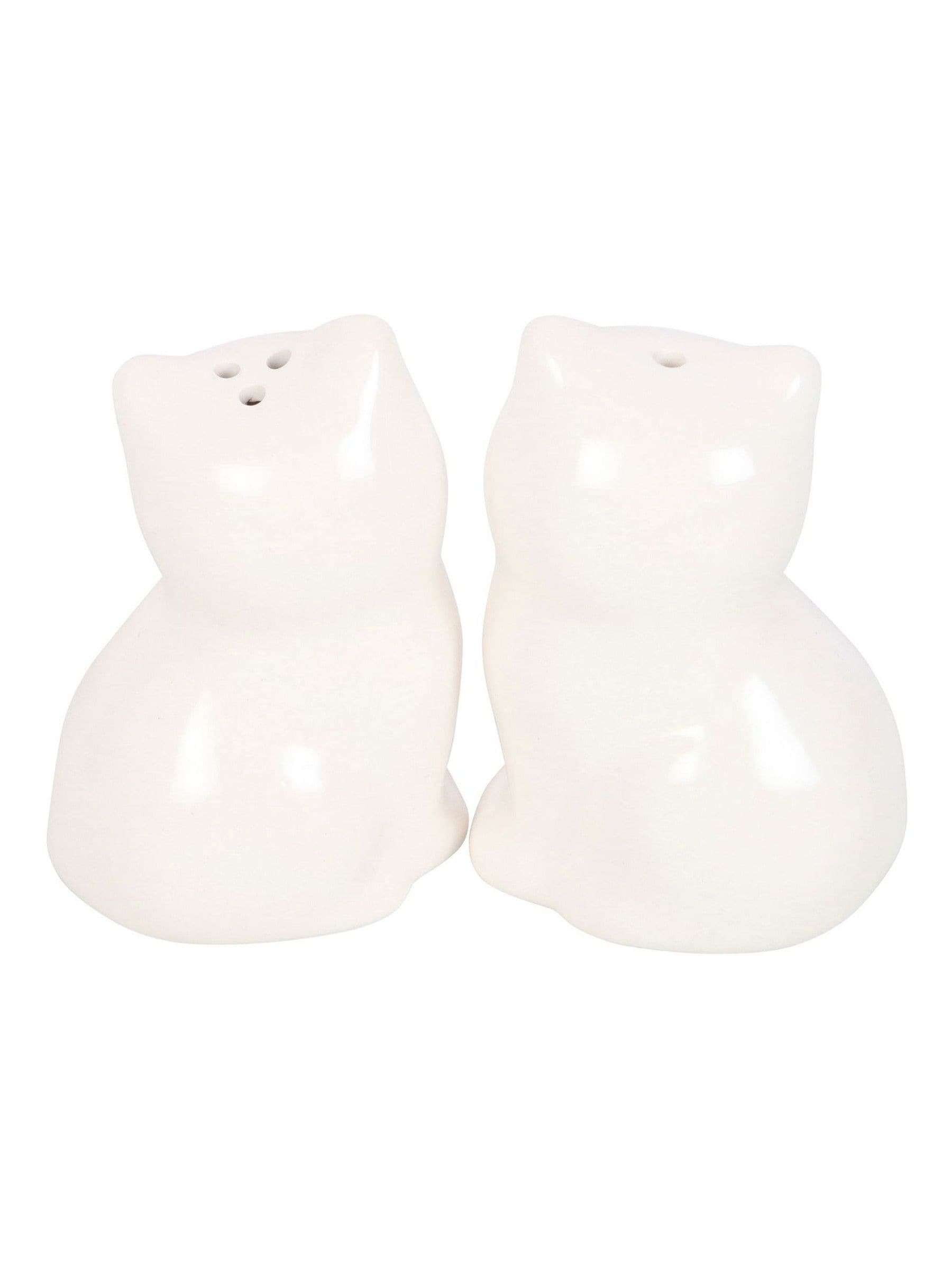 Something Different white cat-shaped salt and pepper shakers - British product