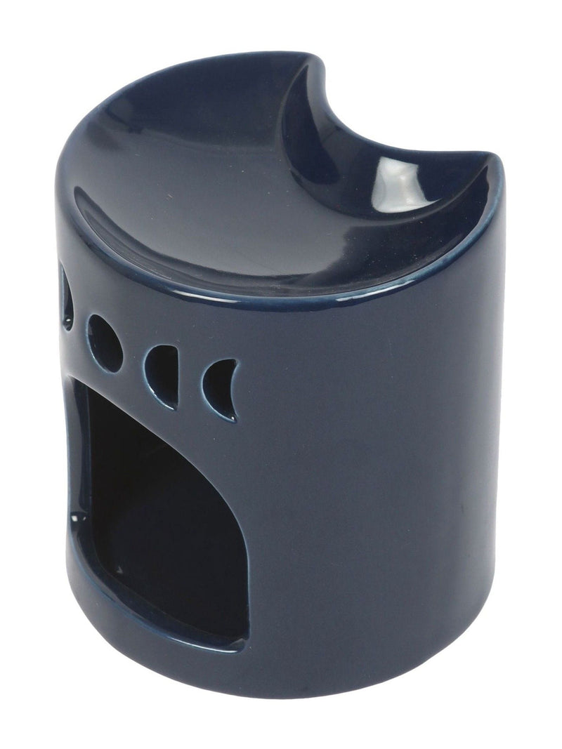 Something Different blue crescent moon oil burner, imported from the UK