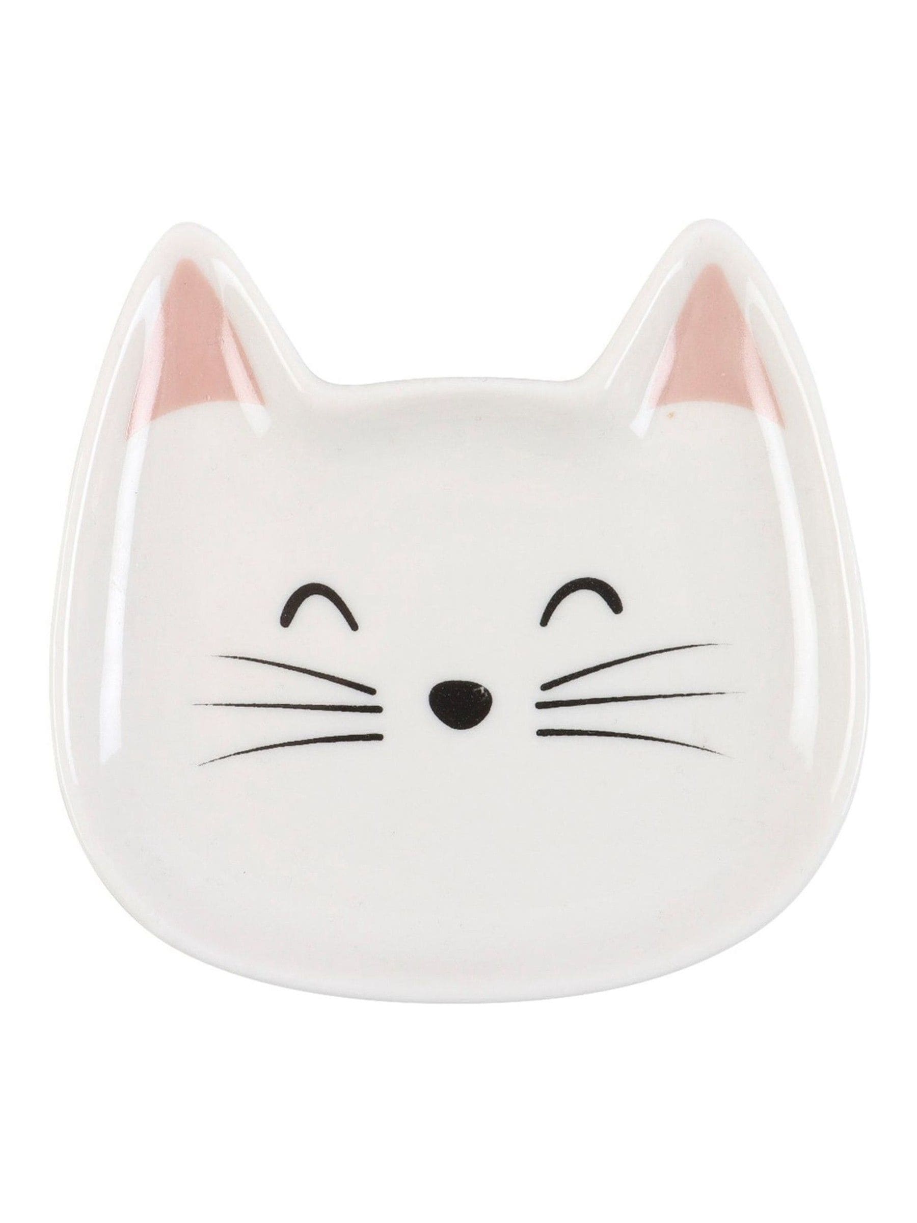 Something Different white cat face trinket dish, UK version