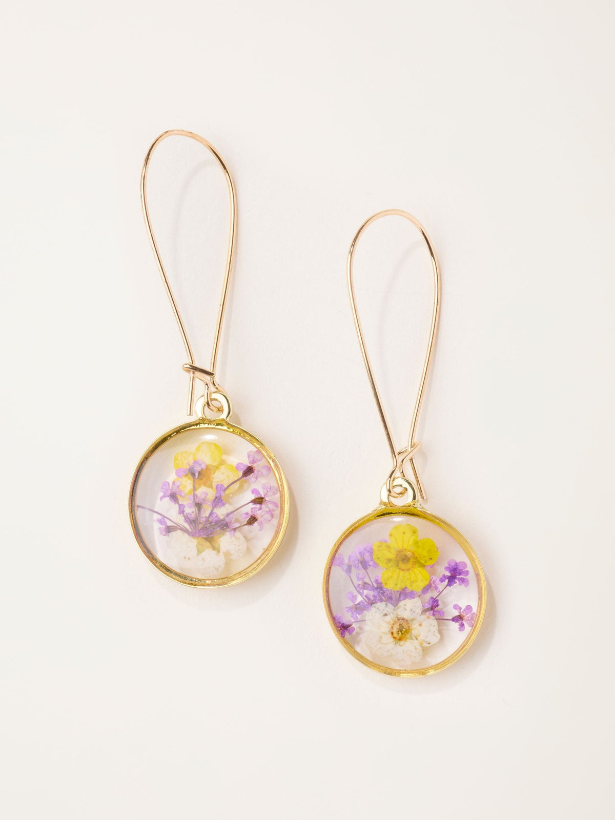 FatFace gold tone pressed flower earrings 5.5cm (British brand)