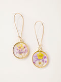FatFace gold tone pressed flower earrings 5.5cm (British brand)