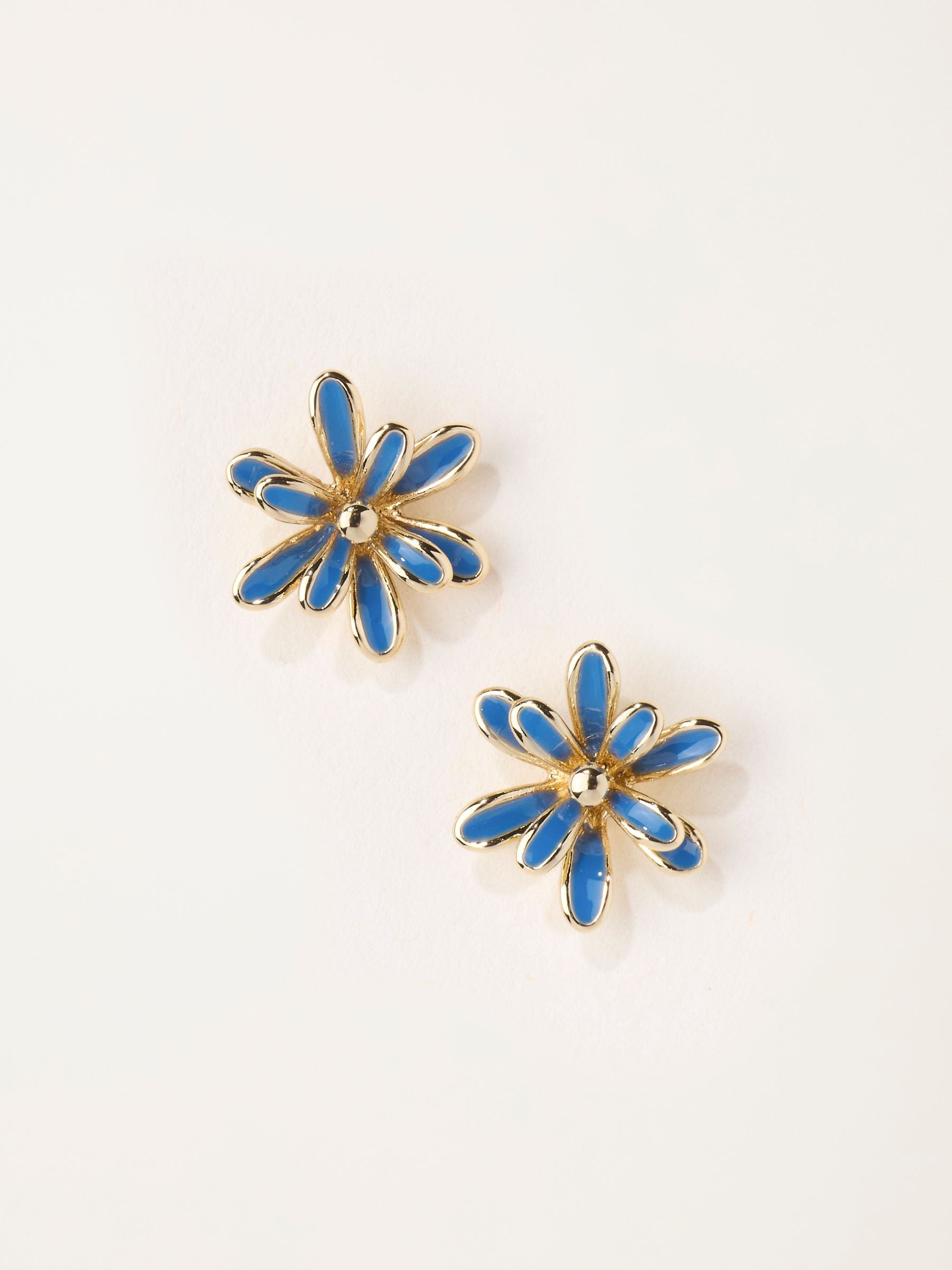 FatFace Navy flower stud earrings (British brand)