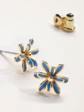 FatFace Navy flower stud earrings (British brand)