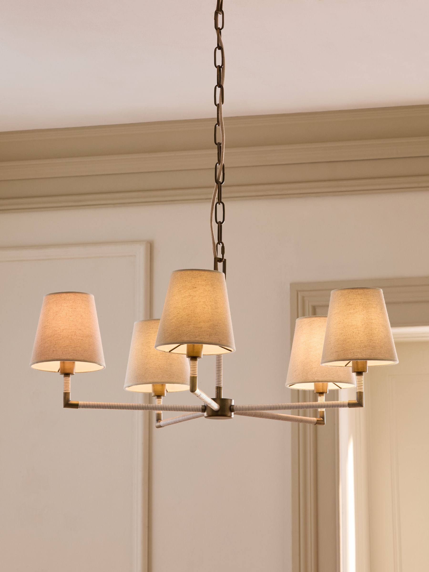 White Bentham 5 Light Chandelier Ceiling Light