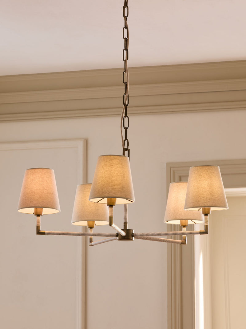 White Bentham 5 Light Chandelier Ceiling Light