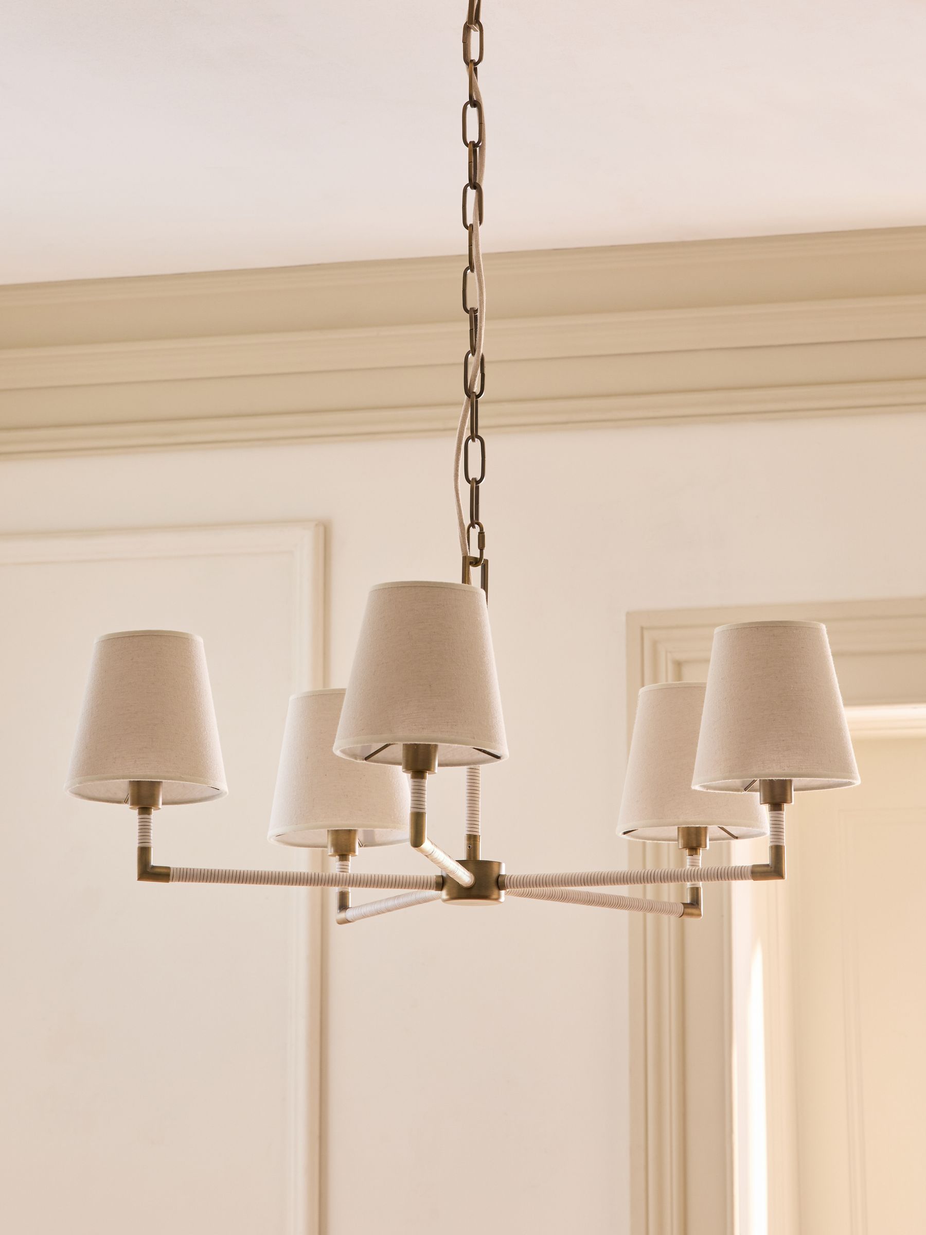 White Bentham 5 Light Chandelier Ceiling Light