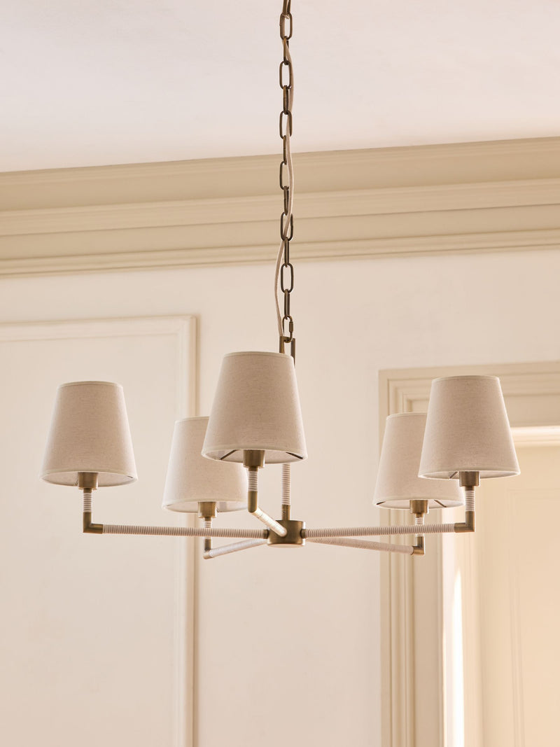 White Bentham 5 Light Chandelier Ceiling Light