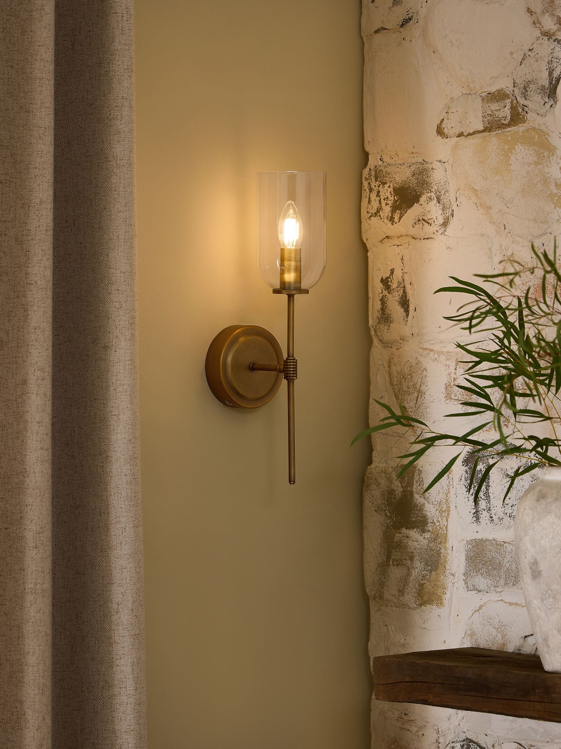 Brass Virginia Rechargeable Wall Light