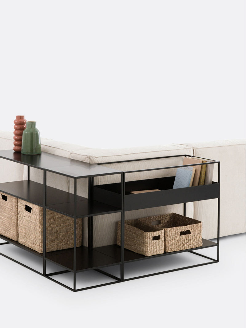 La Redoute Hiba black metal shelving unit 67cm, imported from the UK