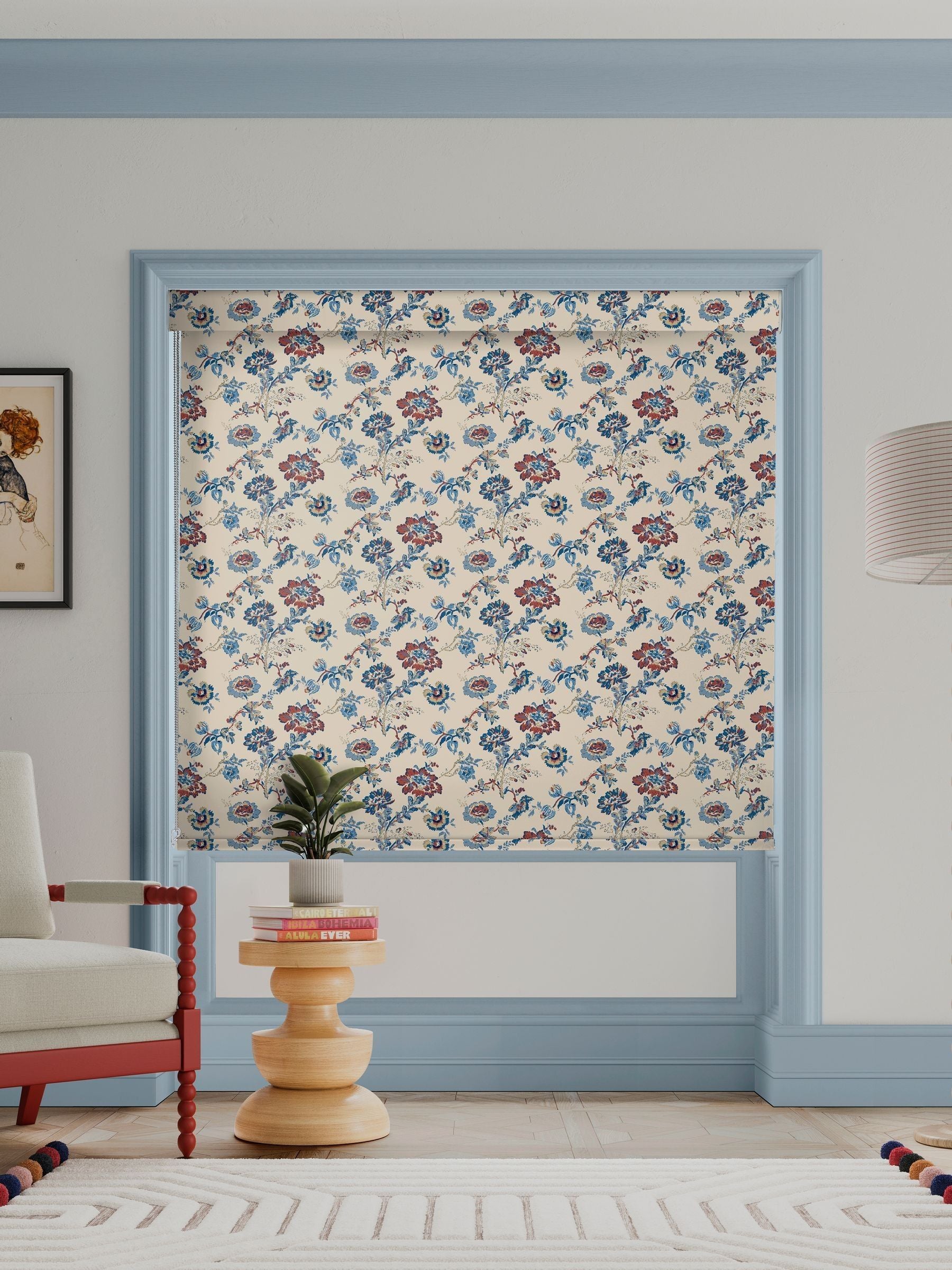 Land & Shore Orchard red roller blind - British product